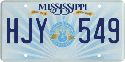 MS license plate HJY549