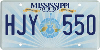MS license plate HJY550