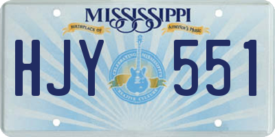 MS license plate HJY551