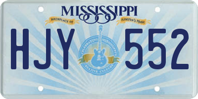 MS license plate HJY552