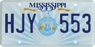 MS license plate HJY553