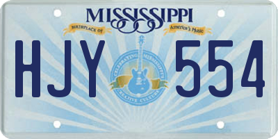 MS license plate HJY554