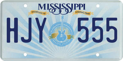 MS license plate HJY555