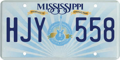 MS license plate HJY558