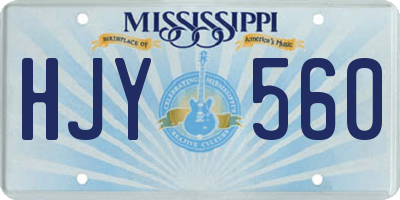 MS license plate HJY560