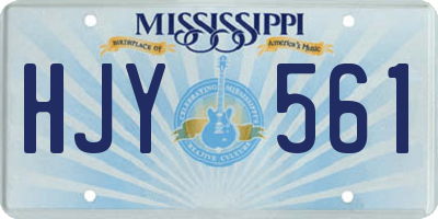 MS license plate HJY561
