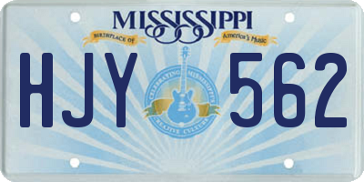 MS license plate HJY562