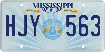 MS license plate HJY563