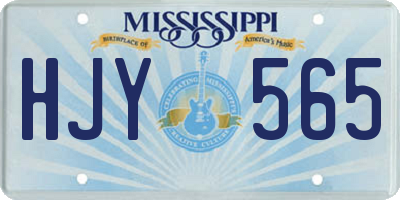 MS license plate HJY565