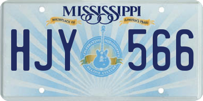 MS license plate HJY566
