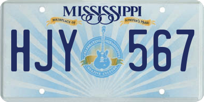 MS license plate HJY567