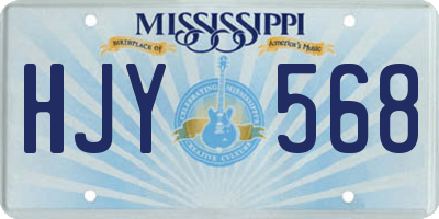 MS license plate HJY568