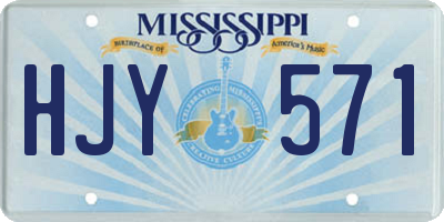 MS license plate HJY571