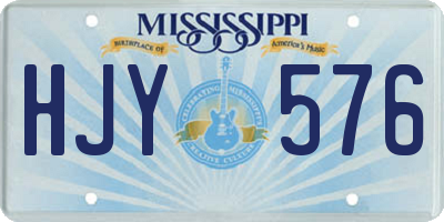 MS license plate HJY576
