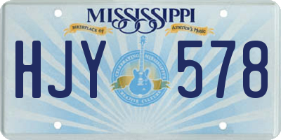 MS license plate HJY578