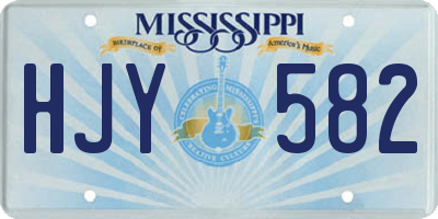 MS license plate HJY582