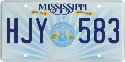 MS license plate HJY583
