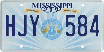 MS license plate HJY584