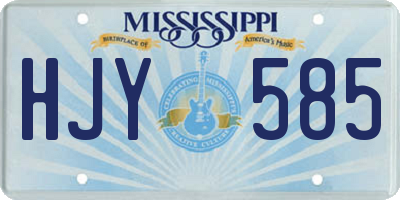MS license plate HJY585