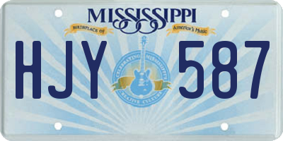 MS license plate HJY587