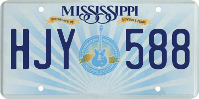 MS license plate HJY588