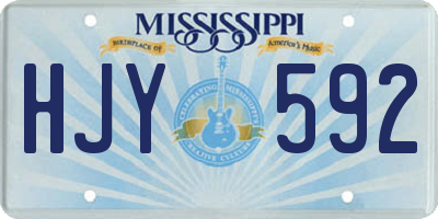 MS license plate HJY592
