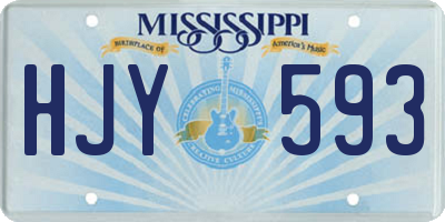 MS license plate HJY593