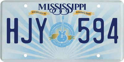 MS license plate HJY594