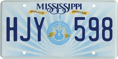 MS license plate HJY598