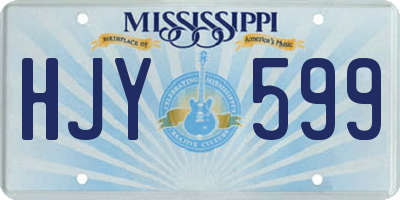 MS license plate HJY599