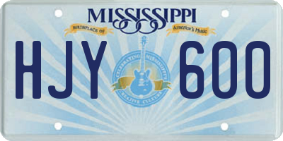 MS license plate HJY600