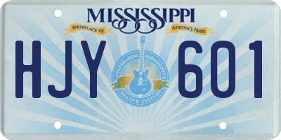 MS license plate HJY601