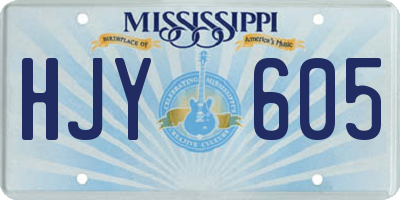MS license plate HJY605
