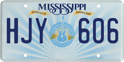 MS license plate HJY606