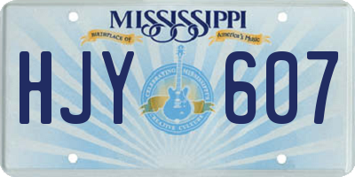 MS license plate HJY607