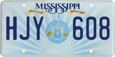 MS license plate HJY608
