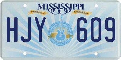 MS license plate HJY609