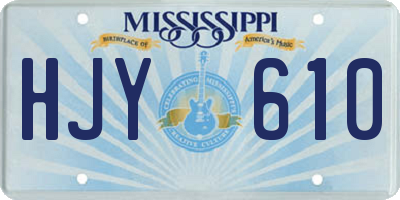 MS license plate HJY610