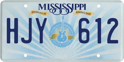 MS license plate HJY612