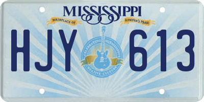 MS license plate HJY613