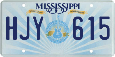 MS license plate HJY615