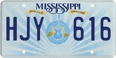 MS license plate HJY616
