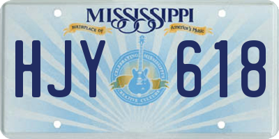 MS license plate HJY618