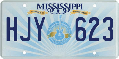 MS license plate HJY623