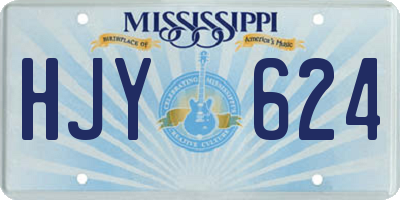 MS license plate HJY624