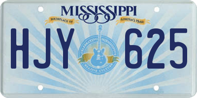 MS license plate HJY625