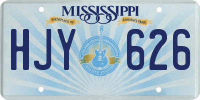 MS license plate HJY626