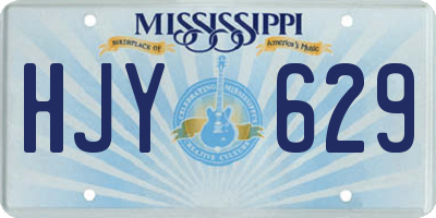 MS license plate HJY629