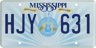 MS license plate HJY631