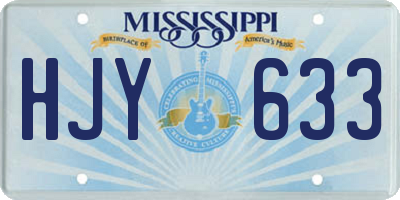 MS license plate HJY633